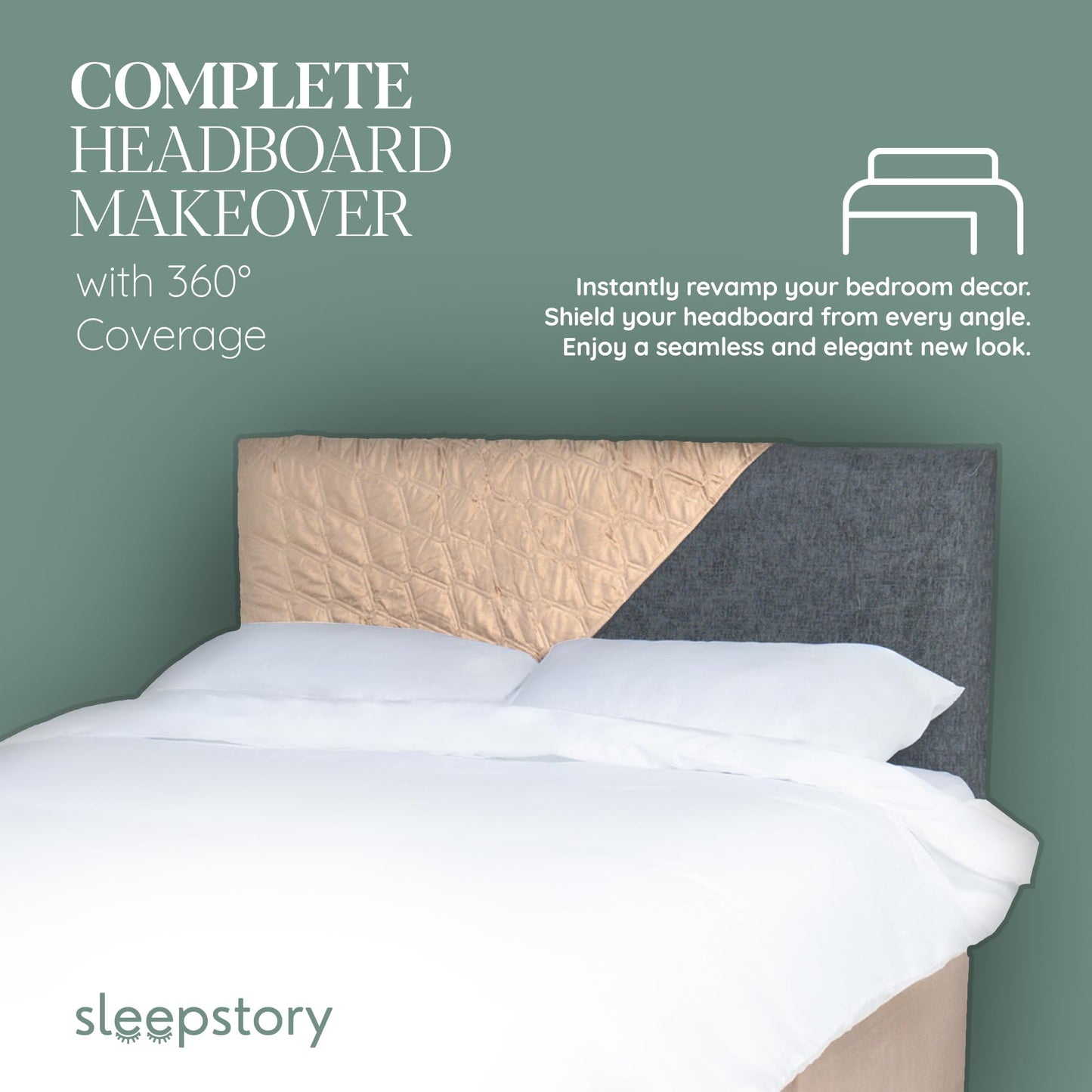 sleepstory Headboard Cover with Pockets